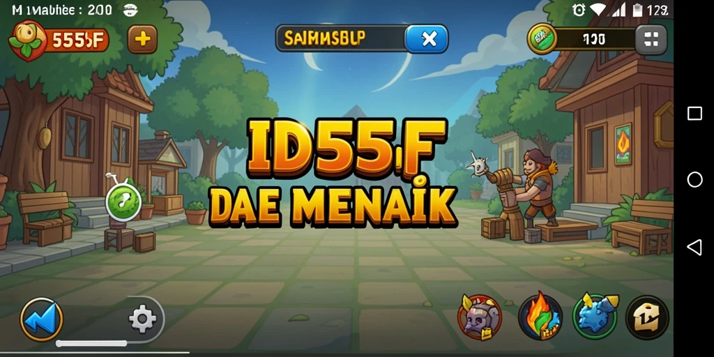 Tampilan gameplay 555F yang menarik dan penuh warna.