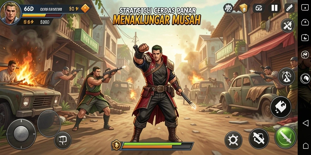 Tampilan gameplay strategis dalam 66D yang menegangkan.