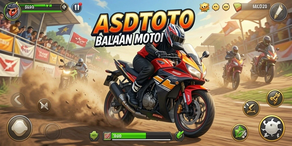Tangkapan layar gameplay ASDTOTO menunjukkan aksi balapan yang intens.