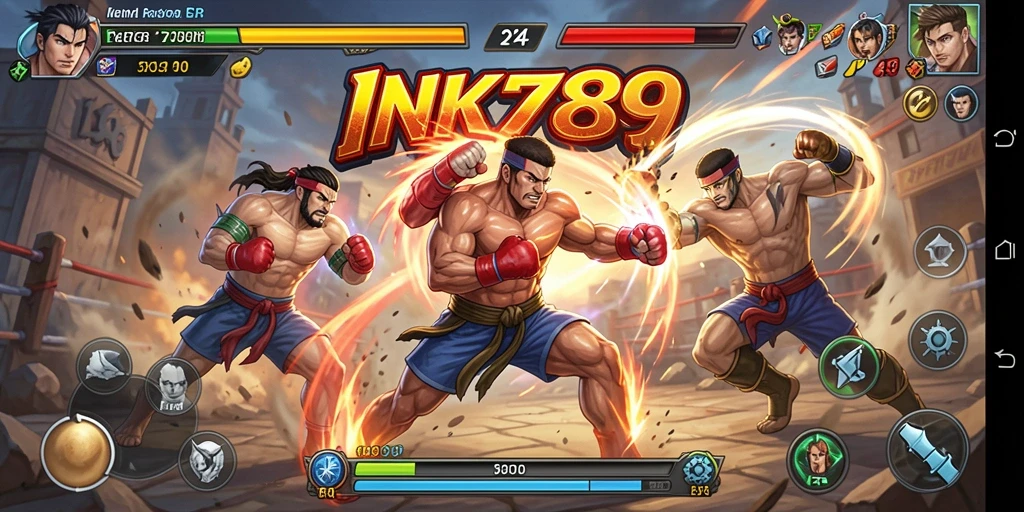 Tampilan gameplay INK789 yang menegangkan dan penuh aksi dalam pertarungan.
