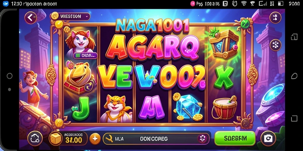 Tampilan gameplay NAGA1001 dengan mesin slot yang menarik dan fitur bonus.