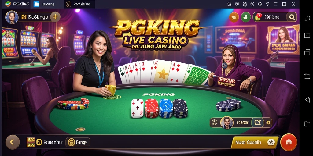 Tampilan permainan Live Casino yang menarik dan mendebarkan di PGKING.
