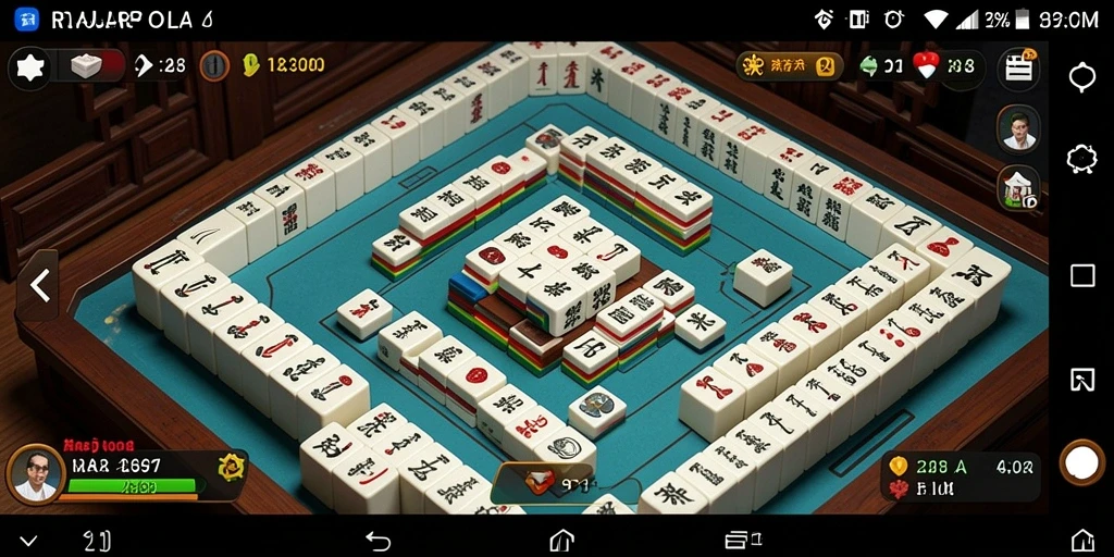 Screenshot gameplay RAJAPOLA menampilkan aksi seru permainan Mahjong.