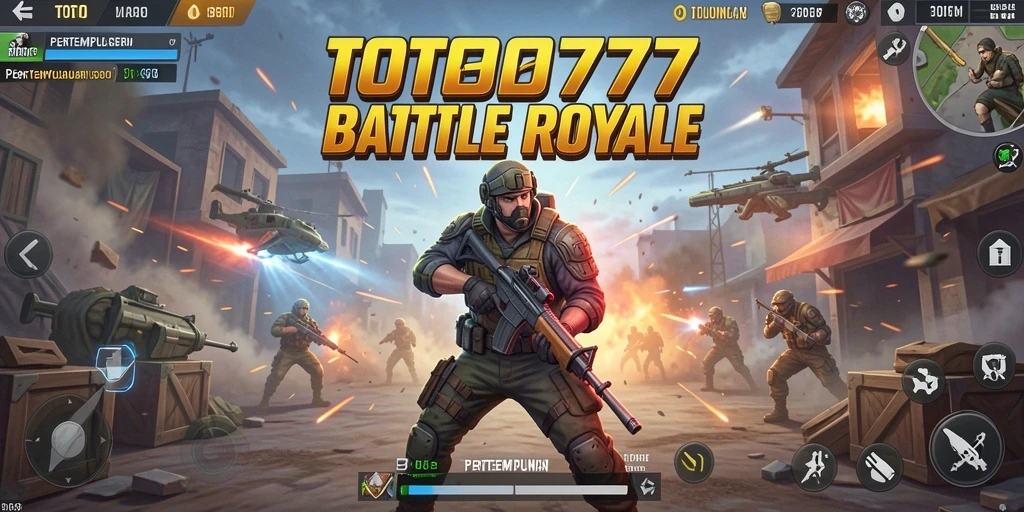 Screenshot gameplay TOTO777 menampilkan aksi seru dalam pertempuran Battle Royale.