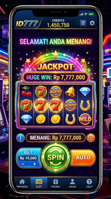 Screenshot antarmuka pengguna aplikasi di id777.